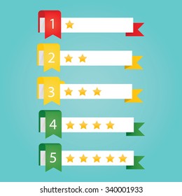 Modern vector illustration of rating service on colorful background