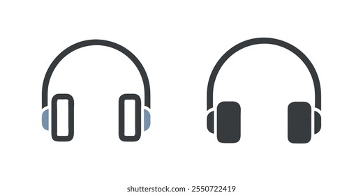 Ilustración vectorial moderna de un símbolo realista de los auriculares, diseño elegante del icono de los auriculares, arte del símbolo de los auriculares, icono elegante del Vector de los auriculares en un fondo blanco limpio.