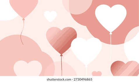 Una Ilustración vectorial moderna de un corazón rojo con Elementos decorativos abstractos y arremolinados, que transmiten amor y romance.