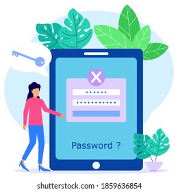 Modern vector illustration, remember / forgot password for web pages. These designs can be used for websites, landing pages, UI, mobile apps, posters, banners.
