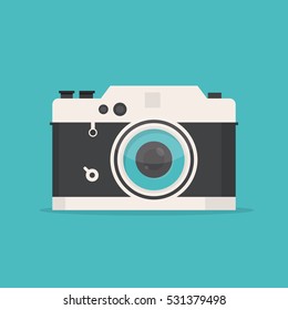 Modern vector illustration of retro camera. Old camera icon.