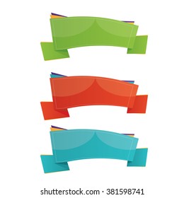 Modern vector illustration of ribbon for social media and website on white background