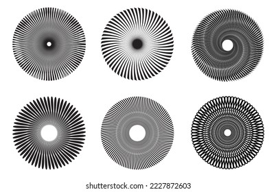 Ilustración vectorial moderna con forma geométrica redonda. Fondo abstracto cibernetico contemporáneo con elementos de diseño que explotan.