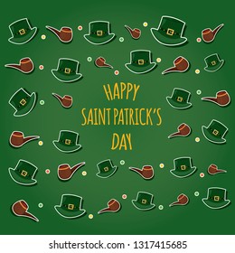 Modern vector illustration of Saint Patrick's Day. St. Patrick's Day symbols