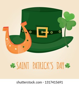 Modern vector illustration of Saint Patrick's Day. St. Patrick's Day symbols