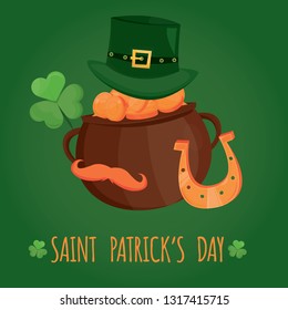 Modern vector illustration of Saint Patrick's Day. St. Patrick's Day symbols