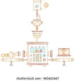 Modern vector illustration of Sandglass flat icons set with animation frames.Time hourglass, sandclock process timer.