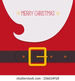 Modern vector illustration of Santa Claus. Christmas card poster banner. Xmas greeting template design with Merry Christmas.