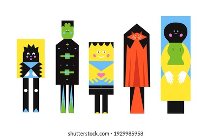 modern vector illustration set of funny characters