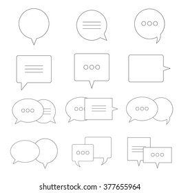 Modern vector illustration of set of talking bubble set on white background