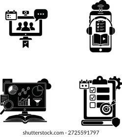 Ilustración vectorial moderna que muestra la automatización inteligente del hogar, el espacio de trabajo digital y los dispositivos conectados en un estilo de diseño plano y elegante, ideal para proyectos de tecnología, negocios y estilo de vida.