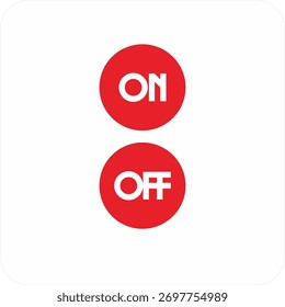 Modern vector illustration of a standard Off and On button symbol, represented by the open circle (O) from the power icon.