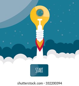 Modern vector illustration of a start up bulb. New idea