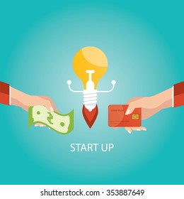 Modern vector illustration of start up, finance a new idea