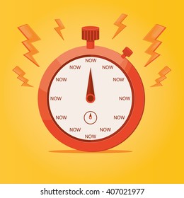Modern vector illustration of Stopwatch - the time is now, better time on the clock