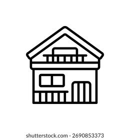 Modern vector illustration of a stylized house, ideal for real estate and home graphics