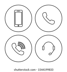 Modern vector illustration. Telephone mobile headset icon symbol.