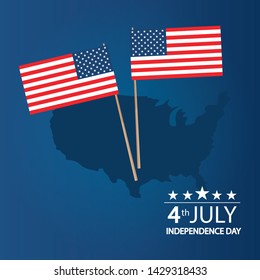 Modern vector illustration of USA Independence Day.
Celebration of Fourth of July in United States of America.
Background for greeting cards, banners, posters
