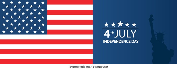 Modern vector illustration of USA Independence Day.
Celebration of Fourth of July in United States of America.
Background for greeting cards, banners, posters