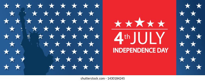 Modern vector illustration of USA Independence Day.
Celebration of Fourth of July in United States of America.
Background for greeting cards, banners, posters