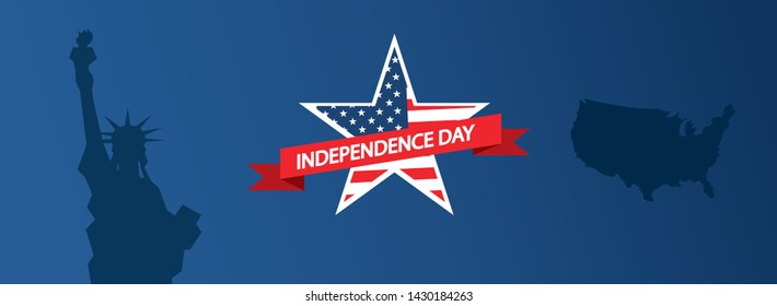 Modern vector illustration of USA Independence Day.
Celebration of Fourth of July in United States of America.
Background for greeting cards, banners, posters