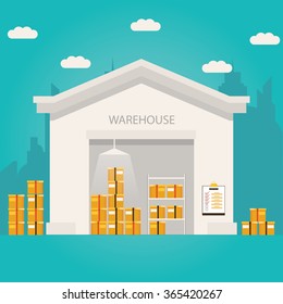 modern vector illustration of Warehouse 