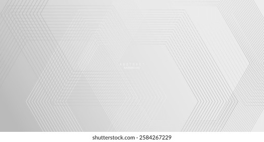 modern vector illustration of white and grey abstract background with hexagon design