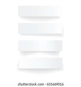 Modern vector illustration of white stick note set isolated on white background. Isolated paper. 