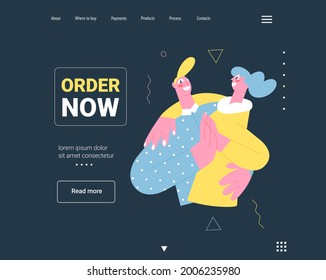 modern vector illustration young man dancing with girl