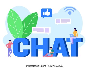 Modern vector illustration.Social Media Concept for website and mobile website. People use technology to communicate.