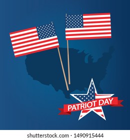 Modern vector illustrator of Patriot day USA Never forget 9 september. 9/11.