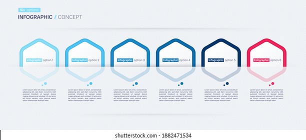 Plantilla de concepto de infografía vectorial moderna. Seis opciones.