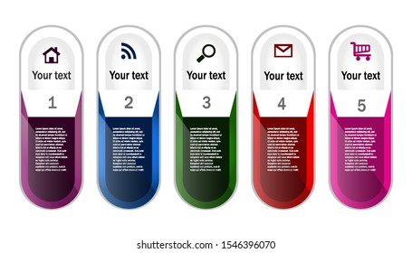 Modern vector Infographic design template with options steps and  Icons on an isolated background. Business data visualization can be used for info graph, presentations, diagrams, workflow layout. 