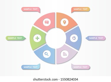 Modern vector infographic design. Template for process diagram, presentations, workflow layout, banner, flow chart,annual report, info graph. colorful gradient labels and icons.