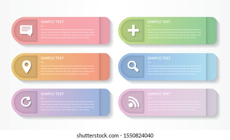Modern vector infographic design. Template for process diagram, presentations, workflow layout, banner, flow chart,annual report, info graph. colorful gradient labels and icons.