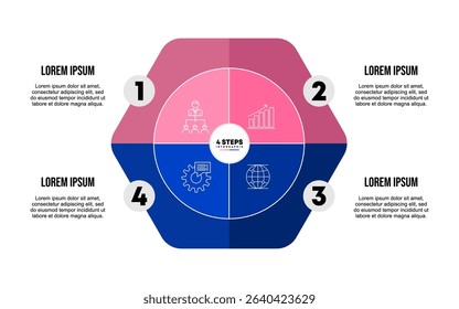 Modern vector infographic design template with business icons and circle chart elements for web and presentation