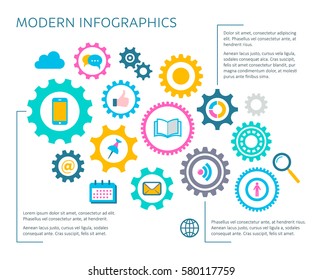 Modern vector infographic design template with multimedia icons