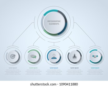 Modern vector infographic with five options.