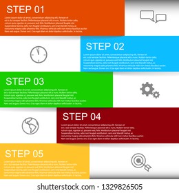 Modern Vector Infographic with Five steps