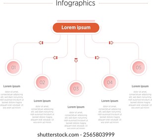 Modern Vector infographic label design with circle infographic template design and 5 options or steps. Can be used for process diagram, presentations, workflow layout, banner, flow chart, info graph.