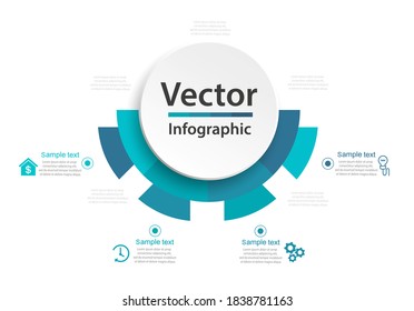 Modern vector  infographic template with 4 steps for business.  Can be used for workflow layout, diagram, annual report, web design 
