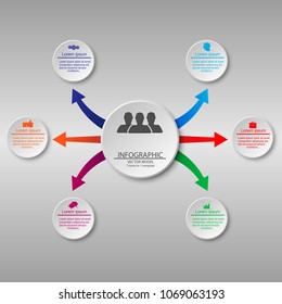 A modern vector infographic template consisting of 7 elements that can be used as presentation,diagrams,graphics,business concepts,tables,workflow layouts for the web,business,advertising,presentation