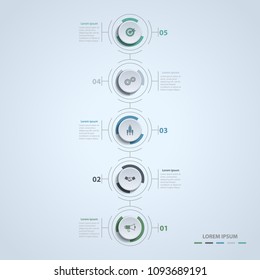 Modern vector infographic template with five options.