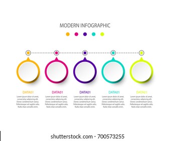 Modern vector infographic time line and space in circle for icon.