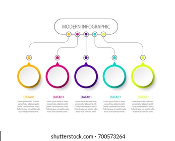 Modern vector infographic white paper circle and spce for icon.