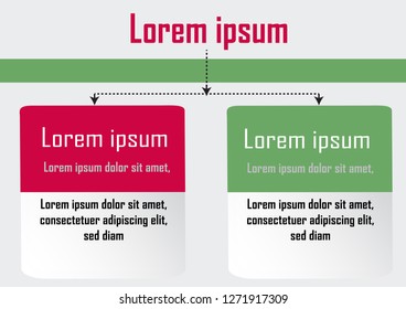 Modern Vector Infographics design 2 options in white gray background, paper origami concept,can be used for workflow layout, poster, web design. creative banner, presentation green and red template. 
