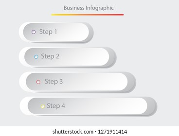 Modern Vector Infographics design 4 steps in white gray background, paper origami concept,can be used for workflow layout, poster, web design. creative banner, presentation template. 