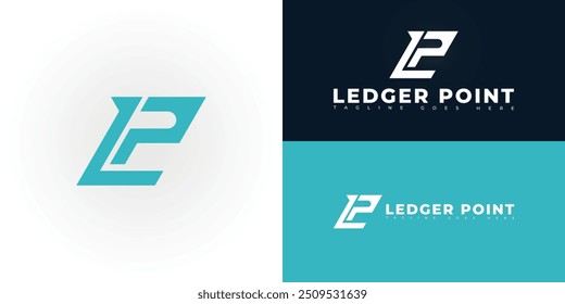 Modern vector initial letter LP or PL in blue color isolated on multiple background colors. The logo is suitable for payment service logo design inspiration templates.