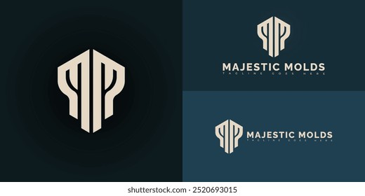 Modern vector initial letter M or MM logo in gold color isolated on multiple background colors. The logo is suitable for pottery business logo design inspiration templates.