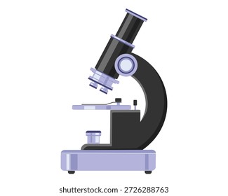 Pesquisa Moderna. Vetor de microscópio isolado em fundo branco